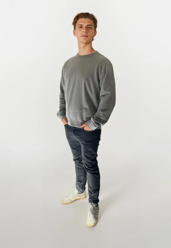 Johannes Crewneck Garment Dyed - Grey sold by Legends