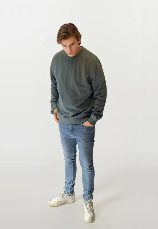 Johannes Crewneck Garment Dyed - Dusty Blue sold by Legends