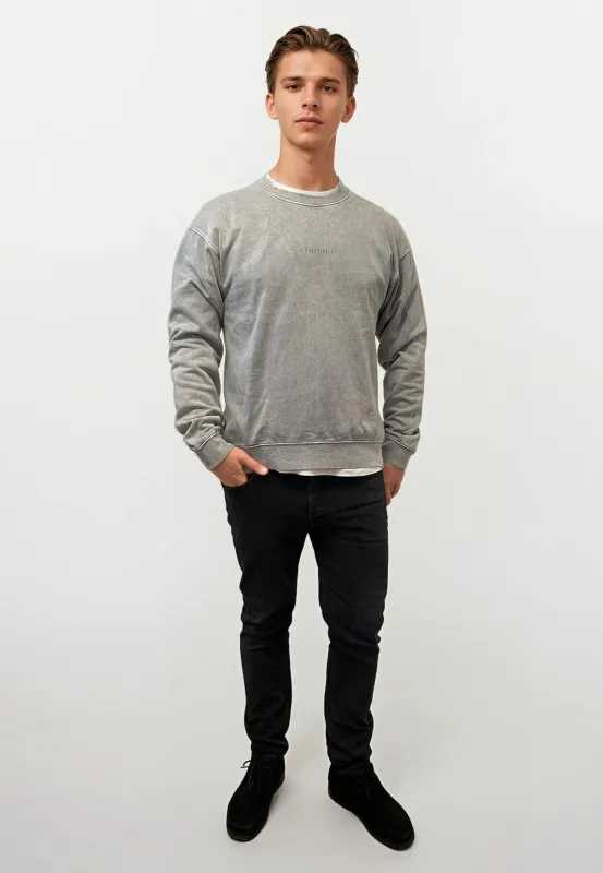Ollie Crewneck Acid Wash - Dusty Blue sold by Legends