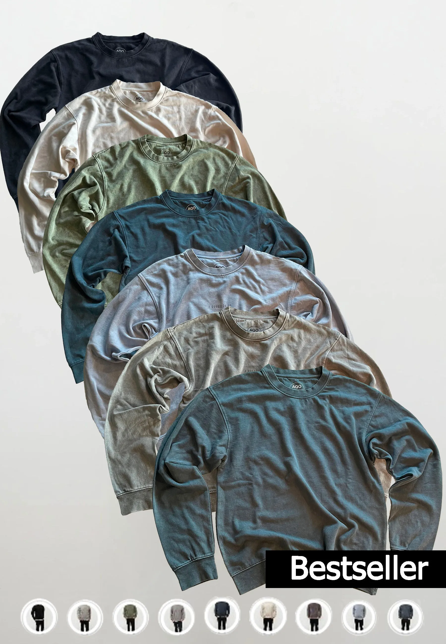 Ollie Crewneck Acid Wash 7 PACK vælg imellem 9 FARVER sold by Legends