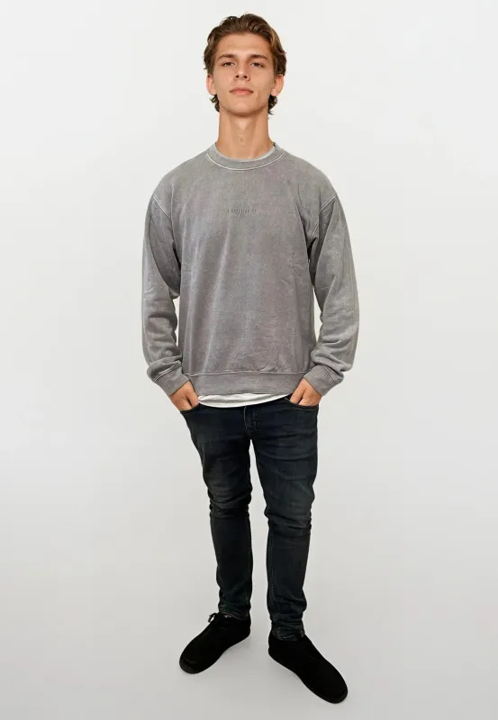 Ollie Crewneck Acid Wash - Grey sold by Legends