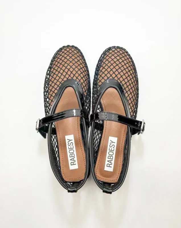 Mesh Hollow Ballet Flats sold by Raboesy