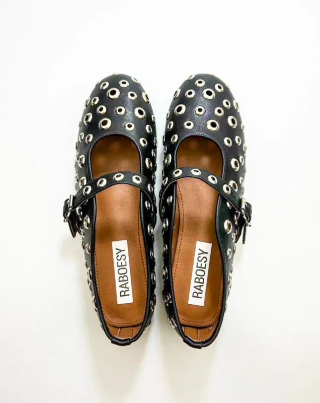 Hollow Out Studs Ballet Flats sold by Raboesy