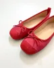 Round Toe Tie Bow Ballet Flats sold by Raboesy