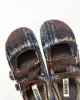 Faux Fur Lattice Double Straps Flats sold by Raboesy