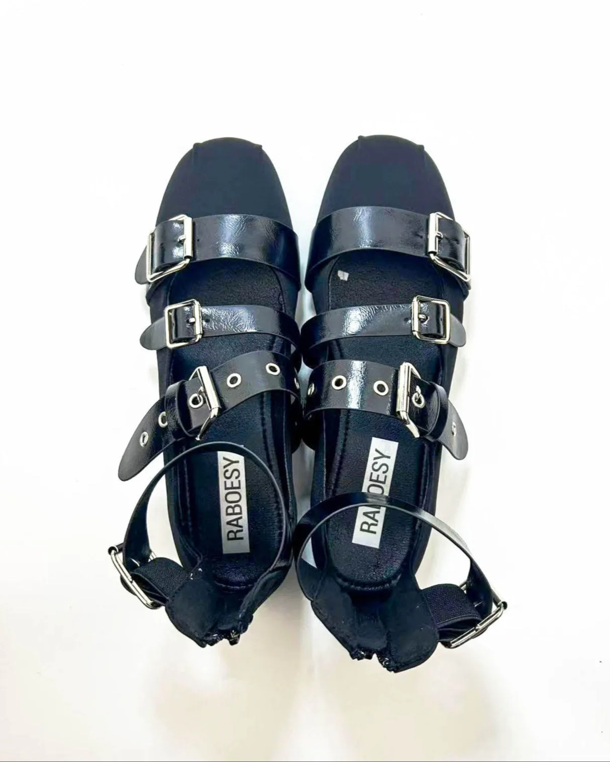 Three Straps Satin Round Toe Flats sold by Raboesy