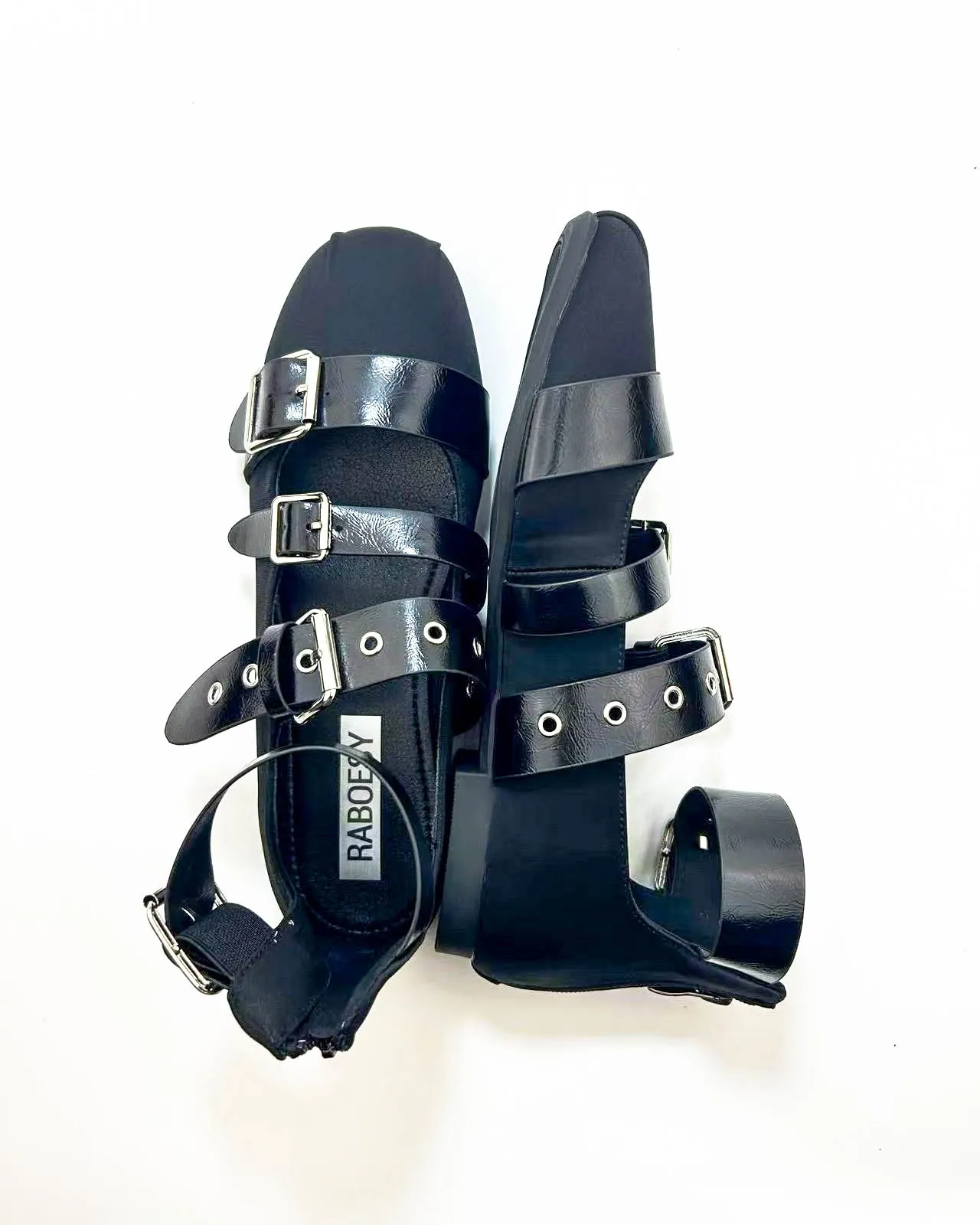 Three Straps Satin Round Toe Flats sold by Raboesy product image thumbnail 3