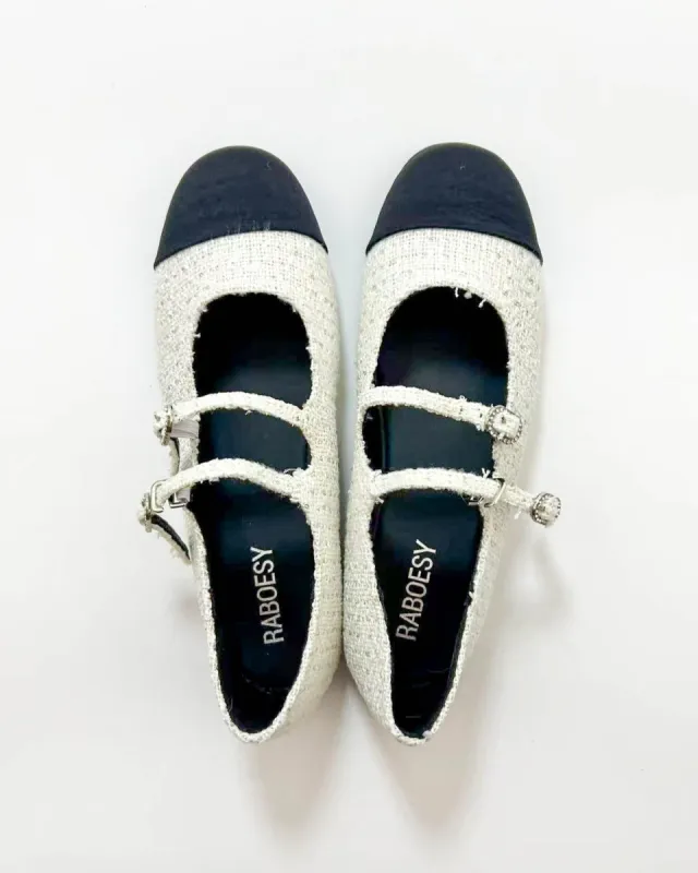 Color Block Double Straps Flats sold by Raboesy