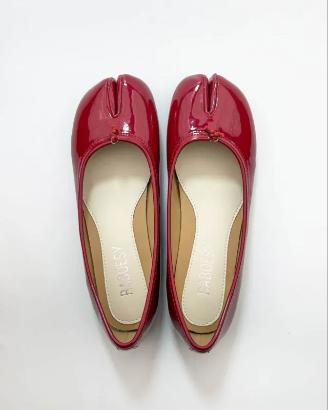 Patent Leather Tabi Ballet Flats sold by Raboesy