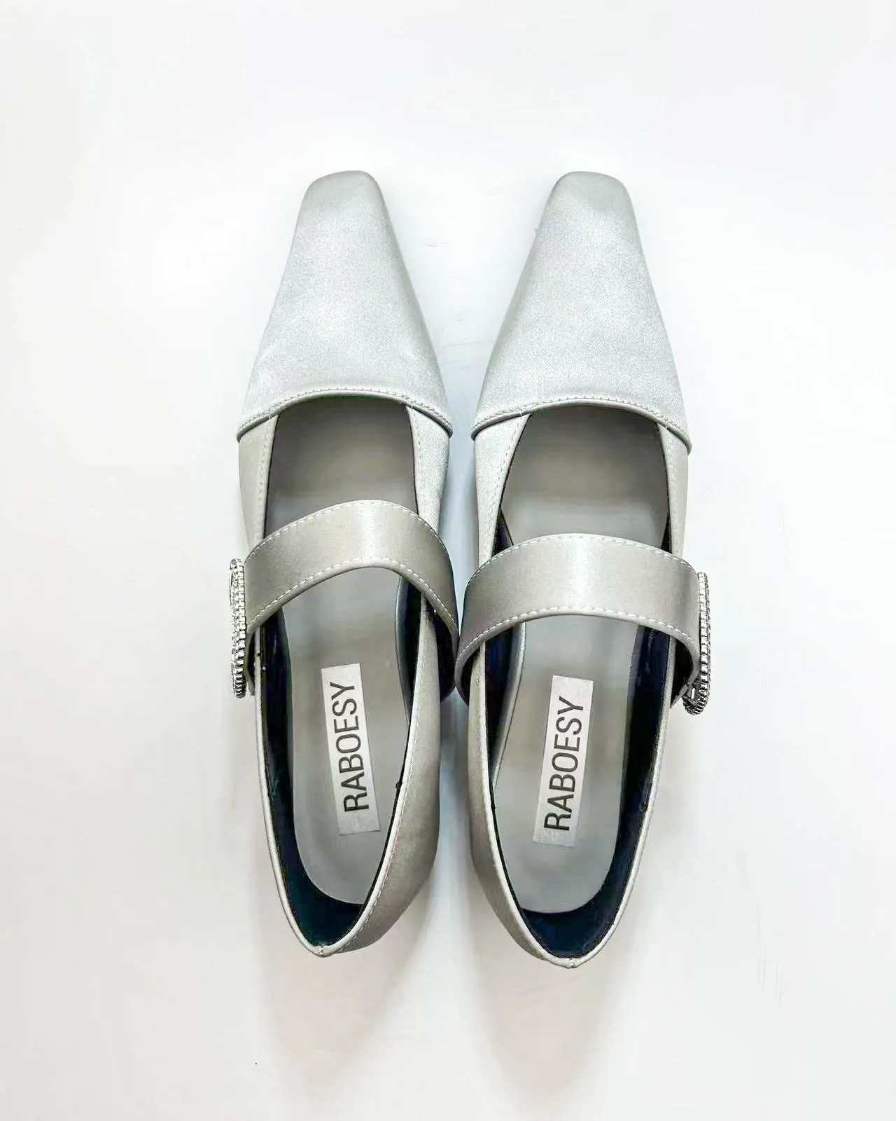 Satin Point Toe Mary Janes sold by Raboesy
