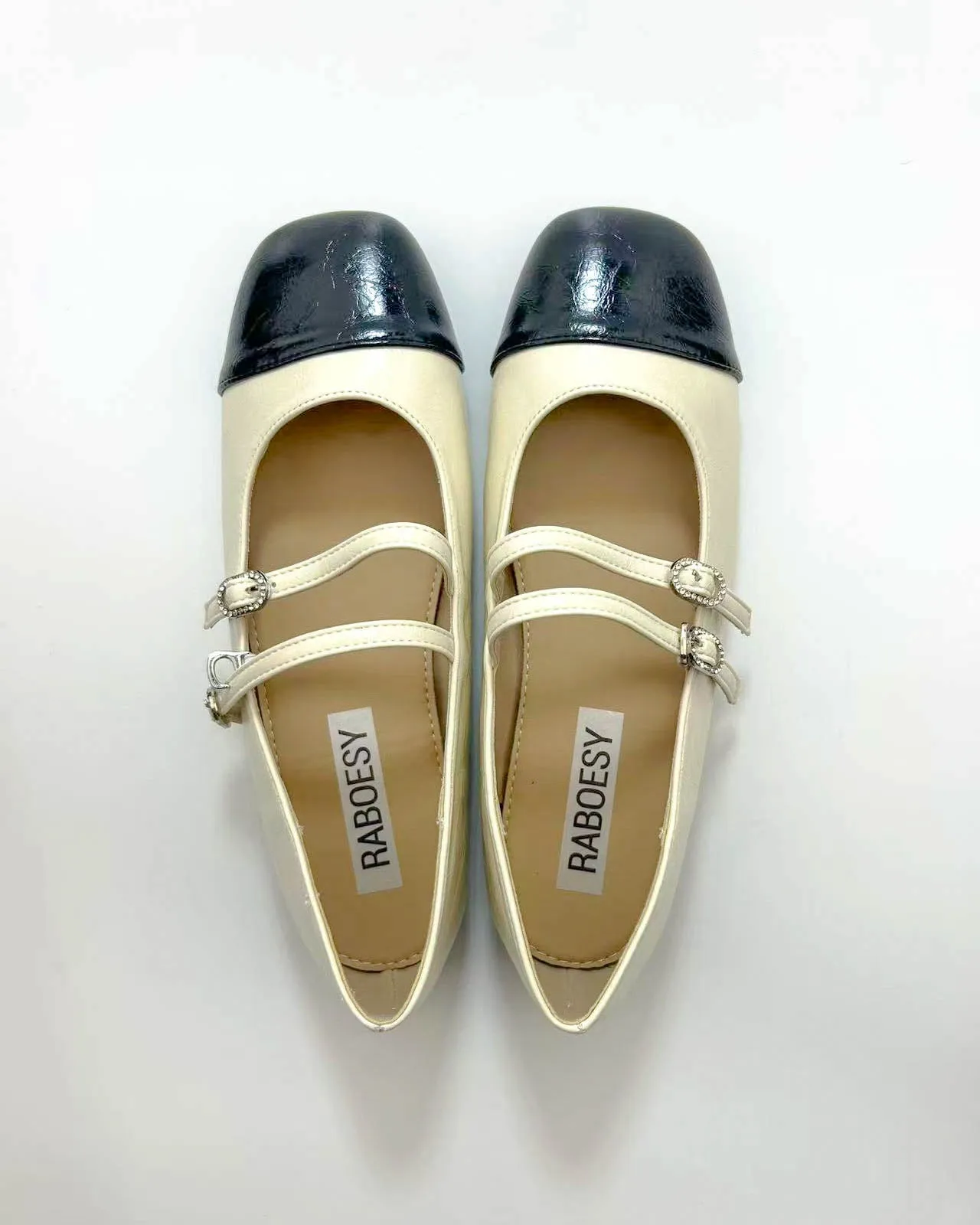Color Block Double Straps Flats sold by Raboesy