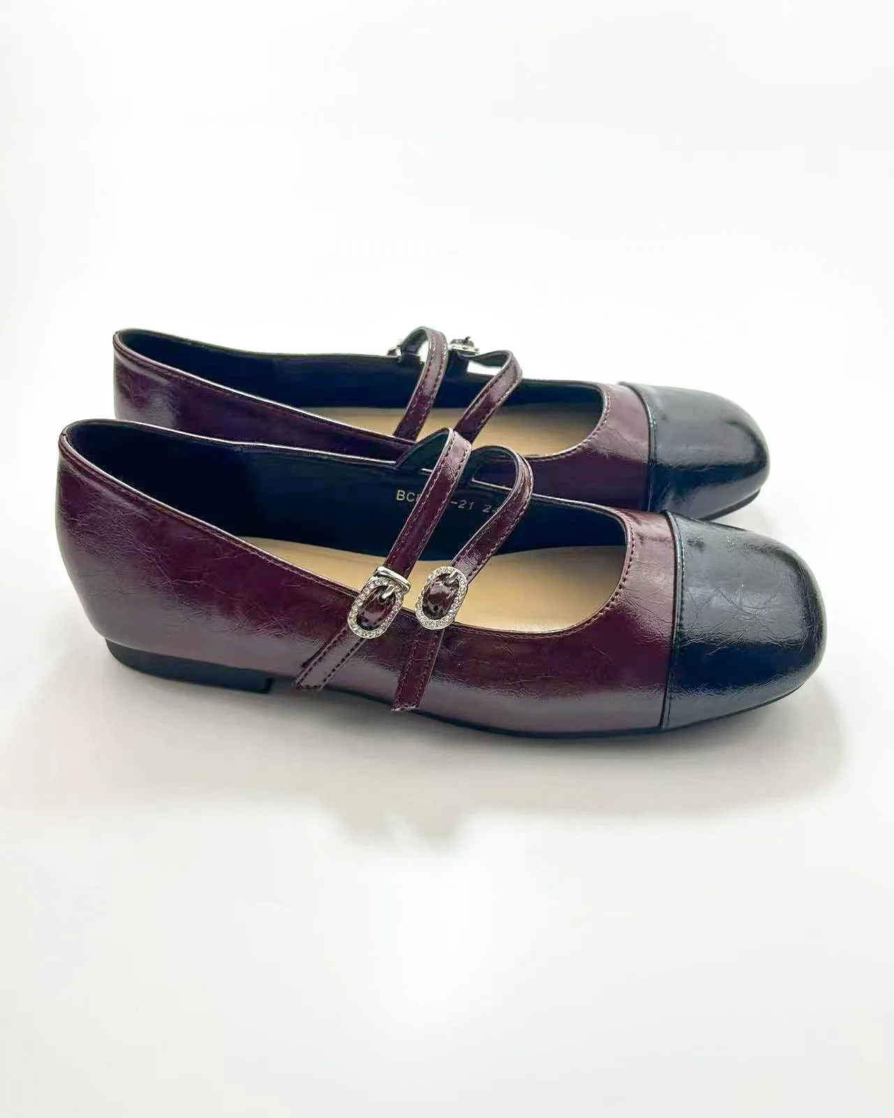 Color Block Double Straps Flats sold by Raboesy product image thumbnail 2