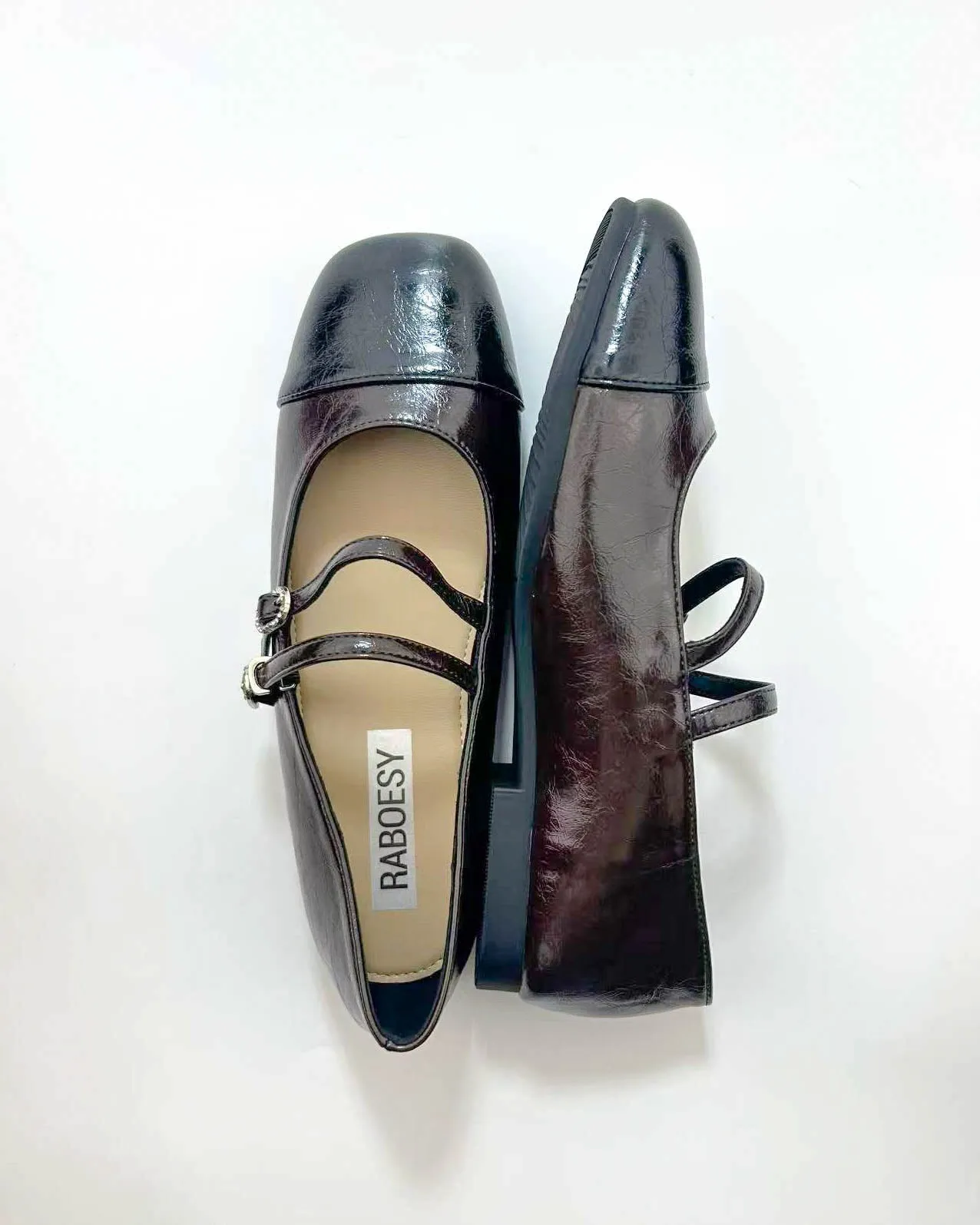 Color Block Double Straps Flats sold by Raboesy product image thumbnail 4