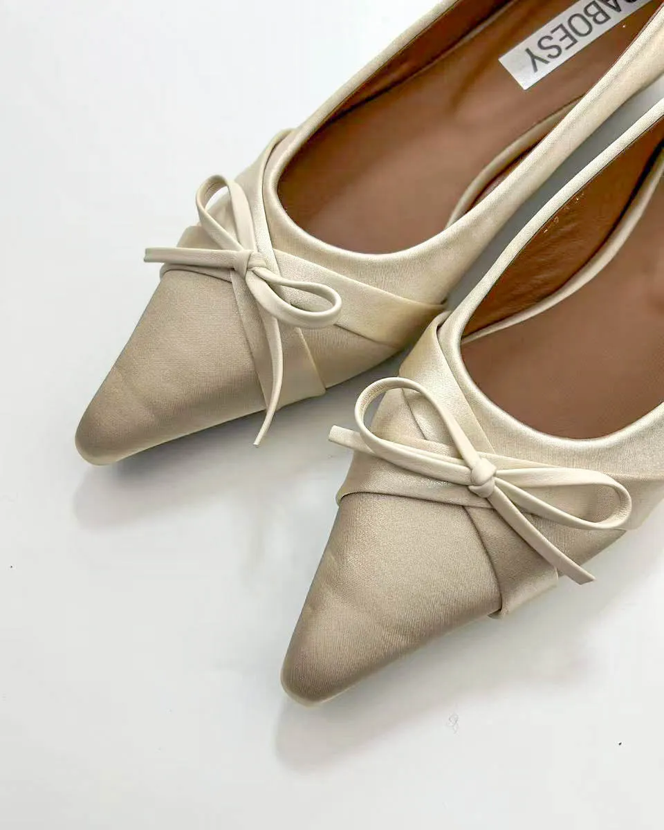 Satin Point Toe Flats sold by Raboesy product image thumbnail 3