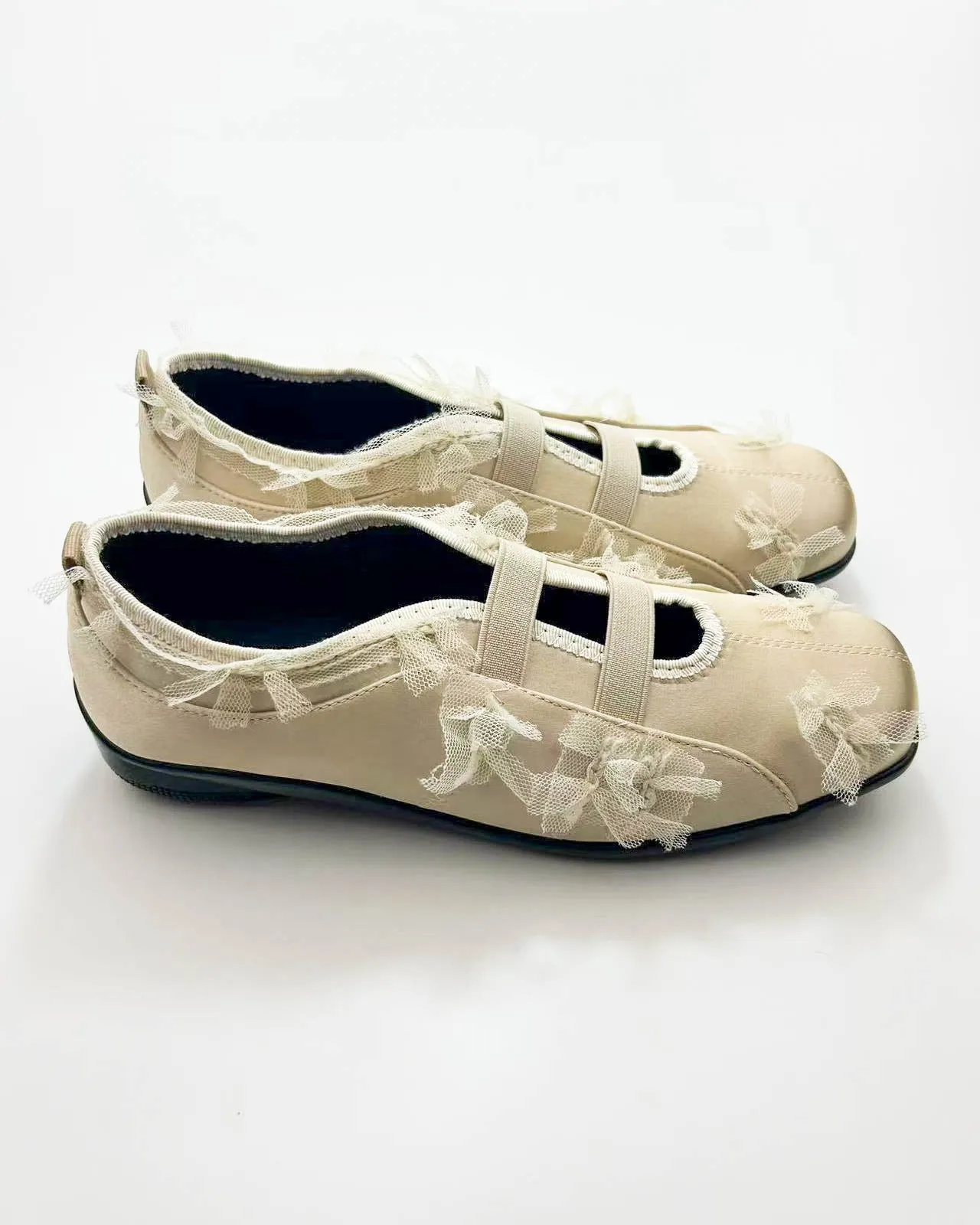 Satin Double Straps Ballet Sneakers sold by Raboesy product image thumbnail 4