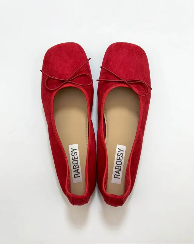 Suede Tie Bow Ballet Flats sold by Raboesy