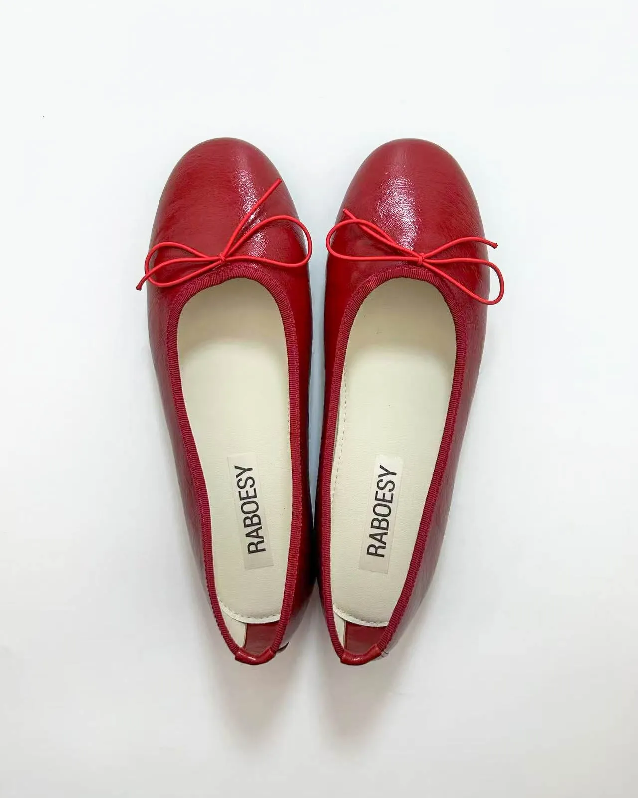Round Toe Tie Bow Ballet Flats sold by Raboesy