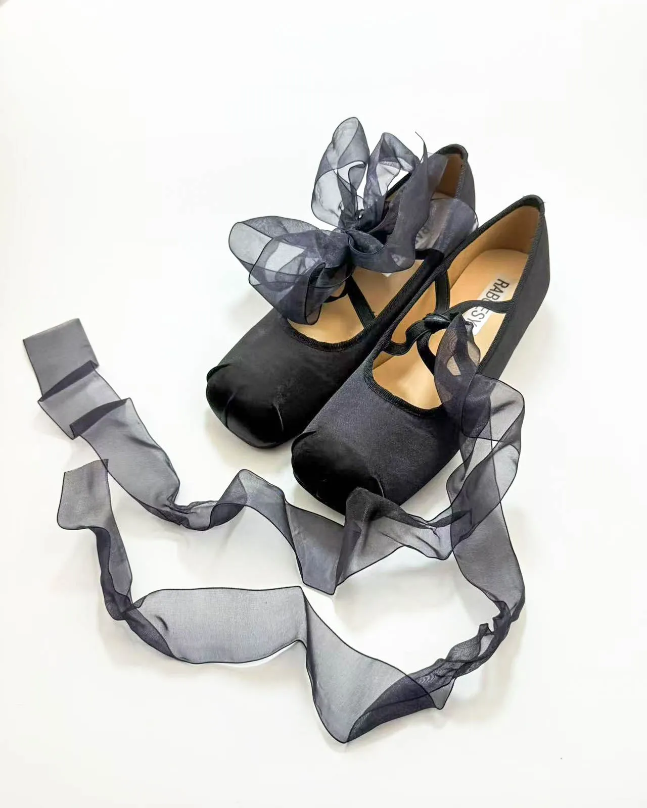 Satin Cross Tied Ballet Flats sold by Raboesy product image thumbnail 4