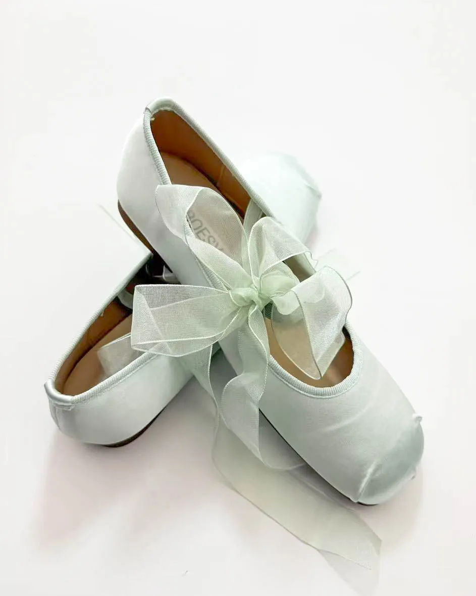 Satin Cross Tied Ballet Flats sold by Raboesy product image thumbnail 5