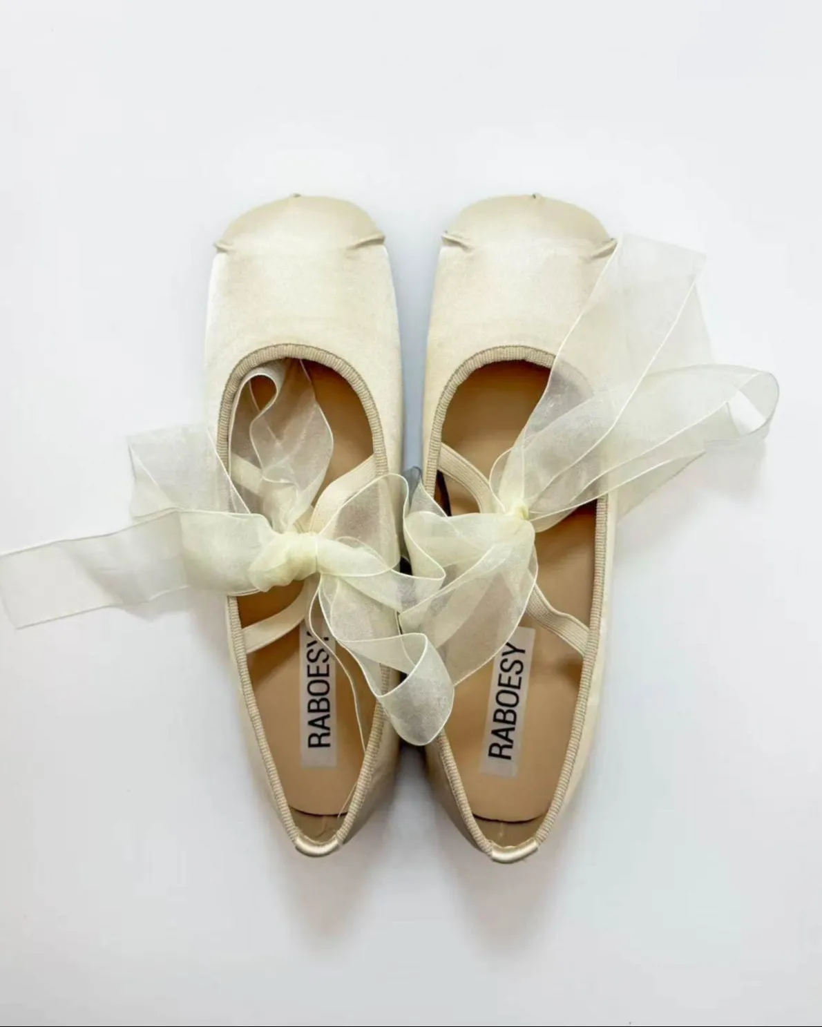 Satin Cross Tied Ballet Flats sold by Raboesy product image thumbnail 3