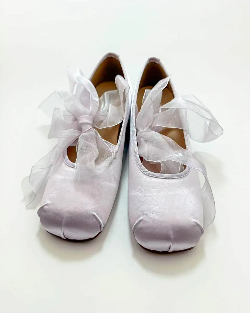 Satin Cross Tied Ballet Flats sold by Raboesy product image thumbnail 2