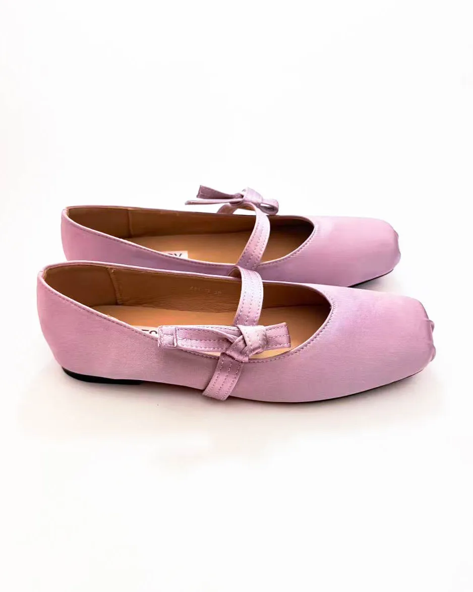 Satin Bow Strap Ballet Flats sold by Raboesy product image thumbnail 3