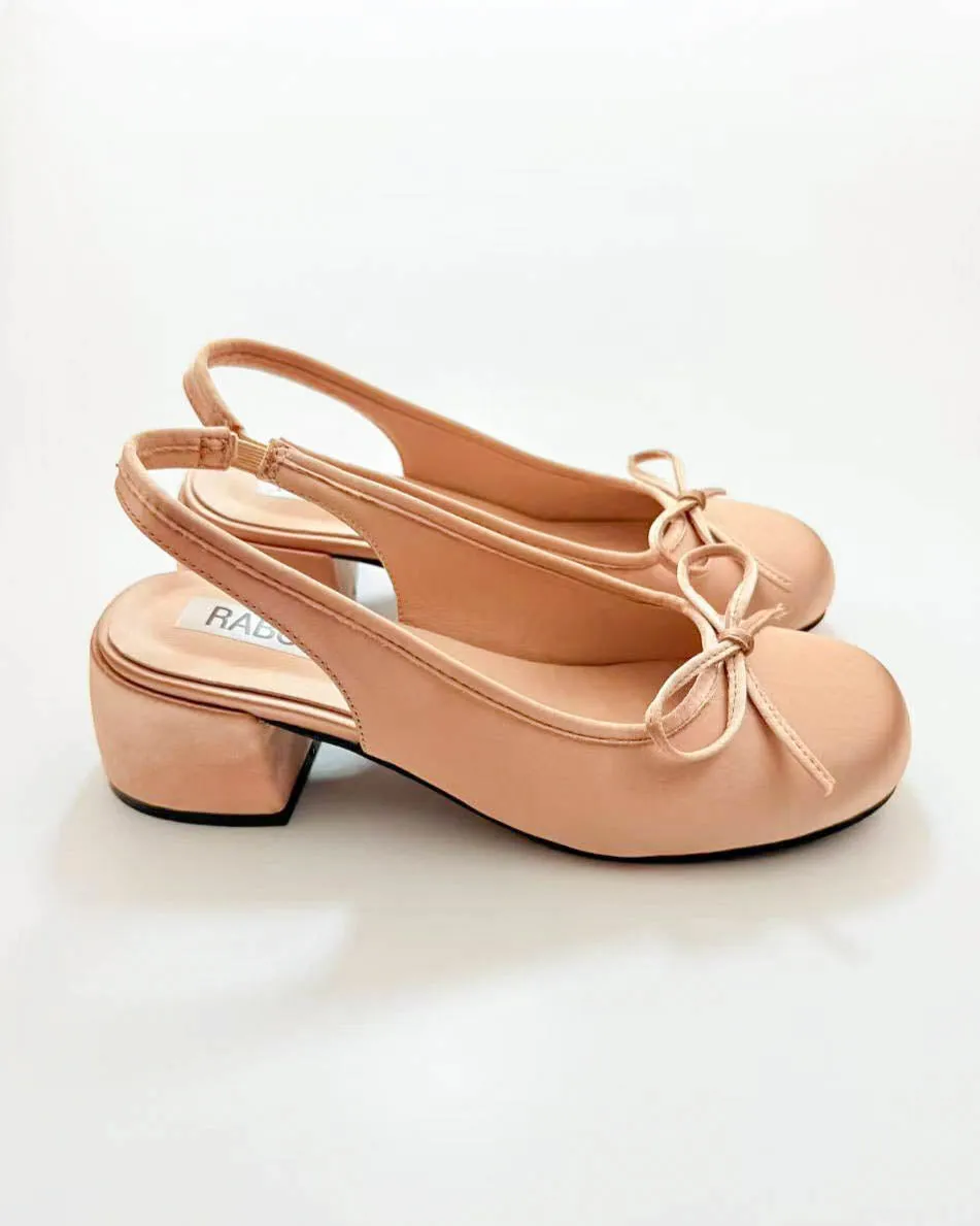 Satin Bow Tie Sandal Pumps sold by Raboesy