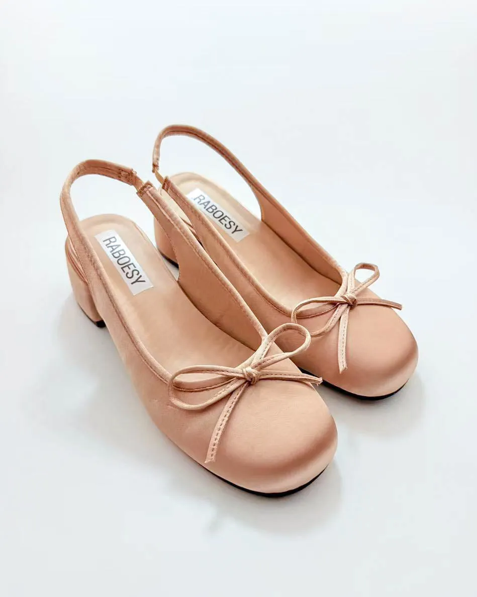 Satin Bow Tie Sandal Pumps sold by Raboesy product image thumbnail 3