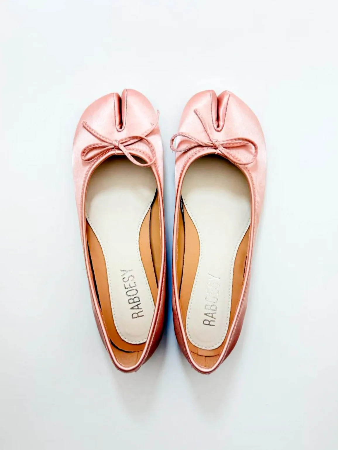 Satin Tie Bow Tabi Ballet Flats sold by Raboesy