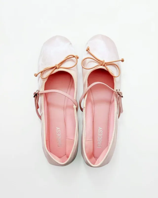 Satin Mary Jane Flats sold by Raboesy