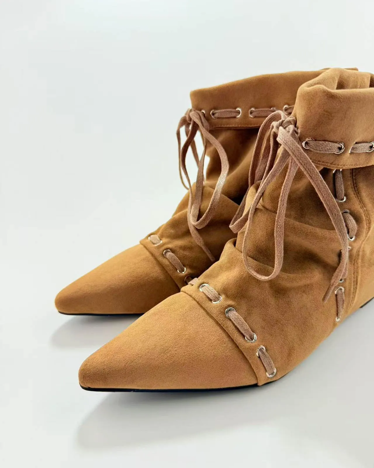 Suede Middle Top Point Toe Boots sold by Raboesy product image thumbnail 3
