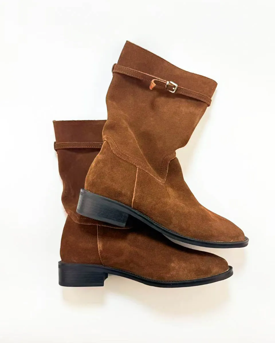 Suede Side Buckle Boots sold by Raboesy product image thumbnail 3