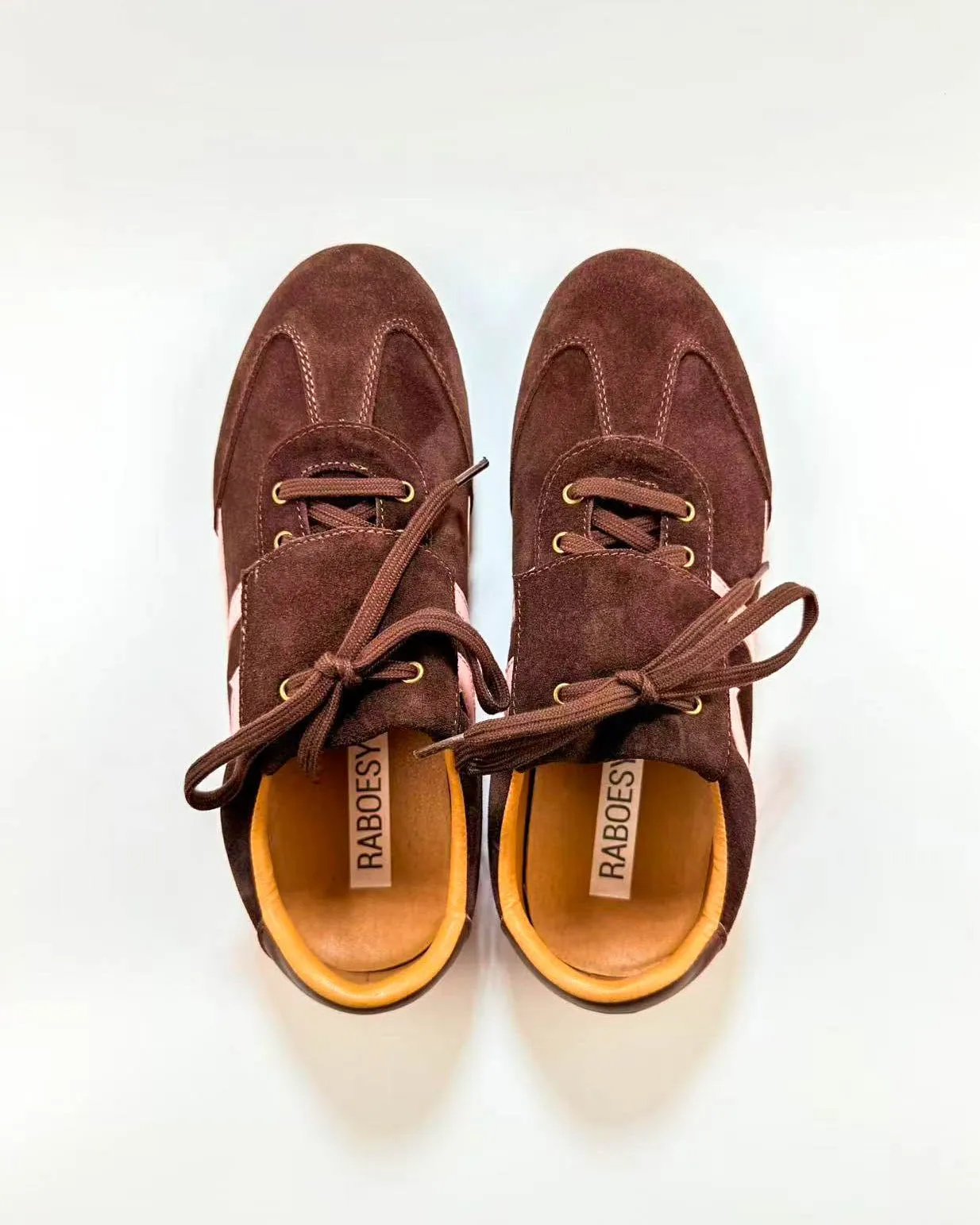 Suede Tied Round Toe Sneakers sold by Raboesy