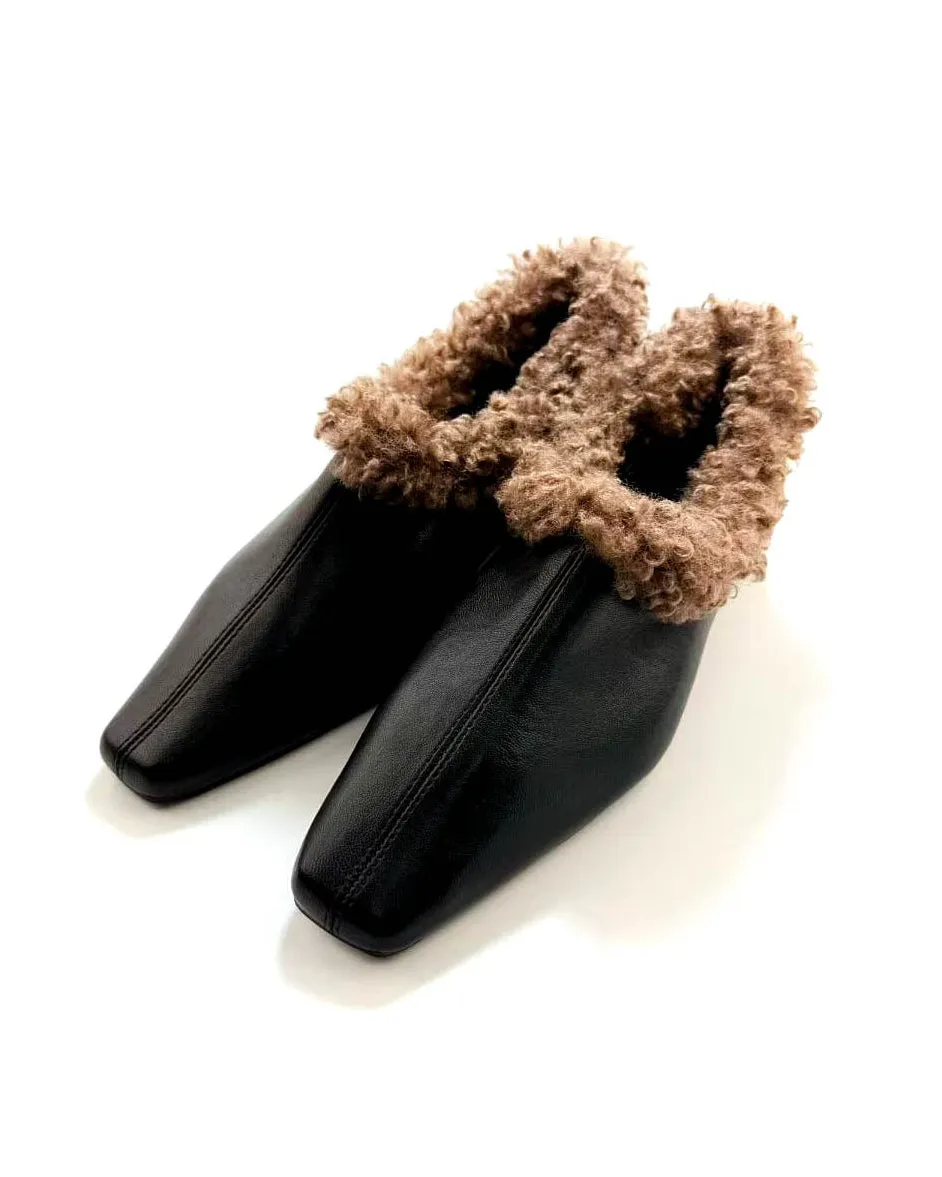 Point Toe Fuzzy Trim Flats sold by Raboesy product image thumbnail 4