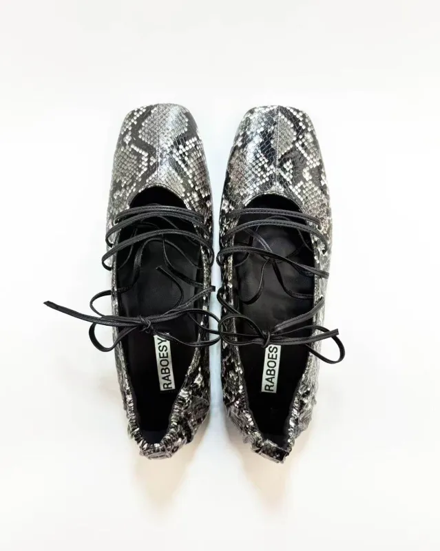 Leopard Print Lace Up Ballet Flats sold by Raboesy