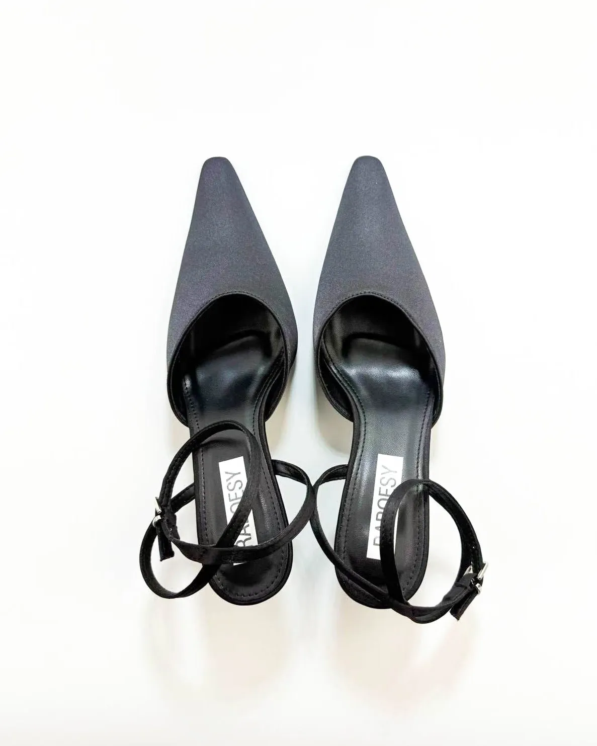 Satin Point Toe Ankle Strap Heel Pumps sold by Raboesy product image thumbnail 4