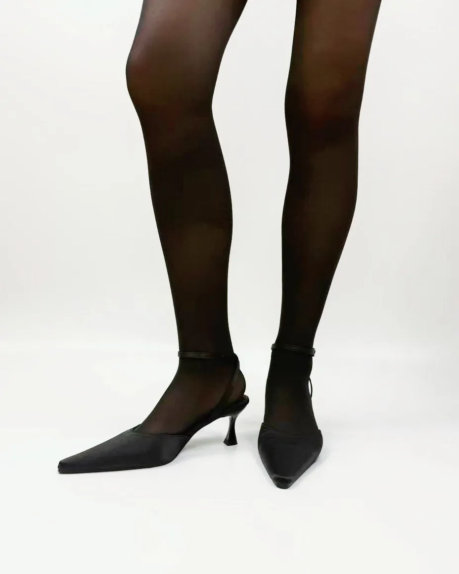 Satin Point Toe Ankle Strap Heel Pumps sold by Raboesy product image thumbnail 3