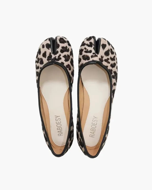 Leopard Printed Tabi Ballet Flats sold by Raboesy
