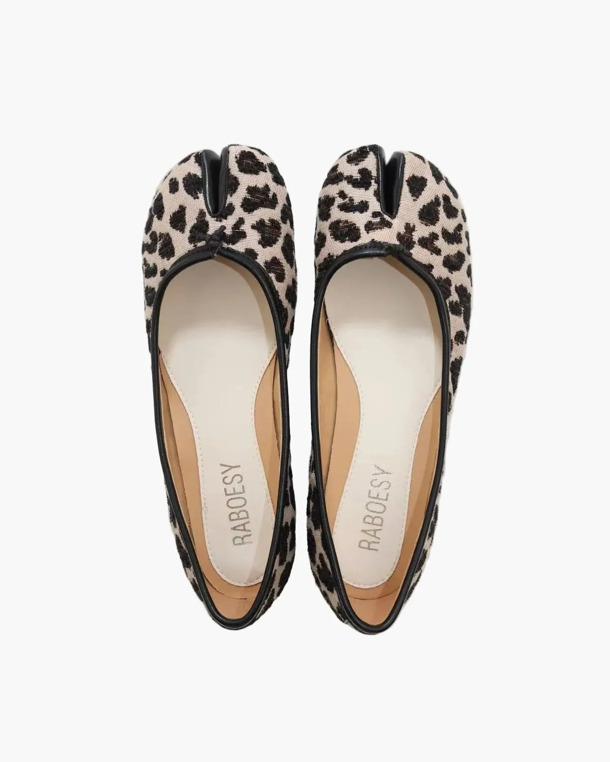 Leopard Printed Tabi Ballet Flats sold by Raboesy