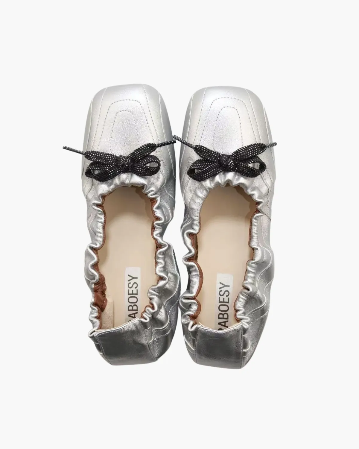 Square Toe Folding Ballet Flats sold by Raboesy