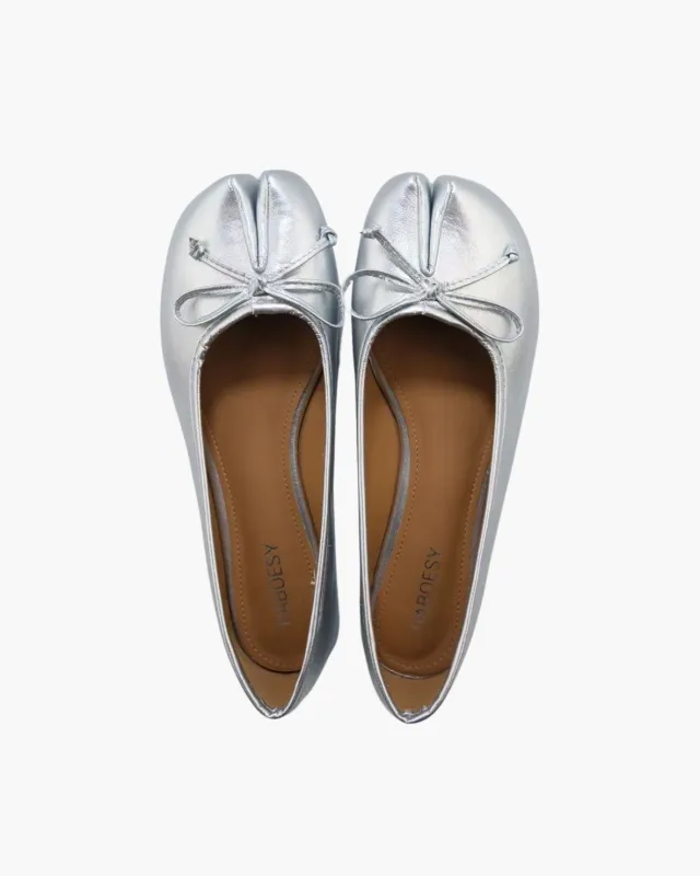 Tie Bow Tabi Ballet Flats made by Raboesy