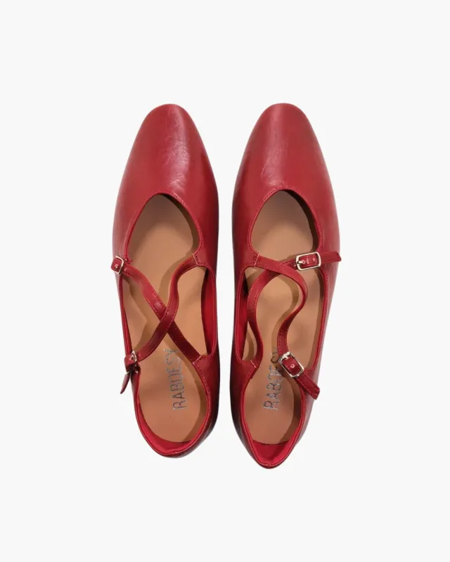 Cross Straps Round Toe Mary Jane Flats sold by Raboesy