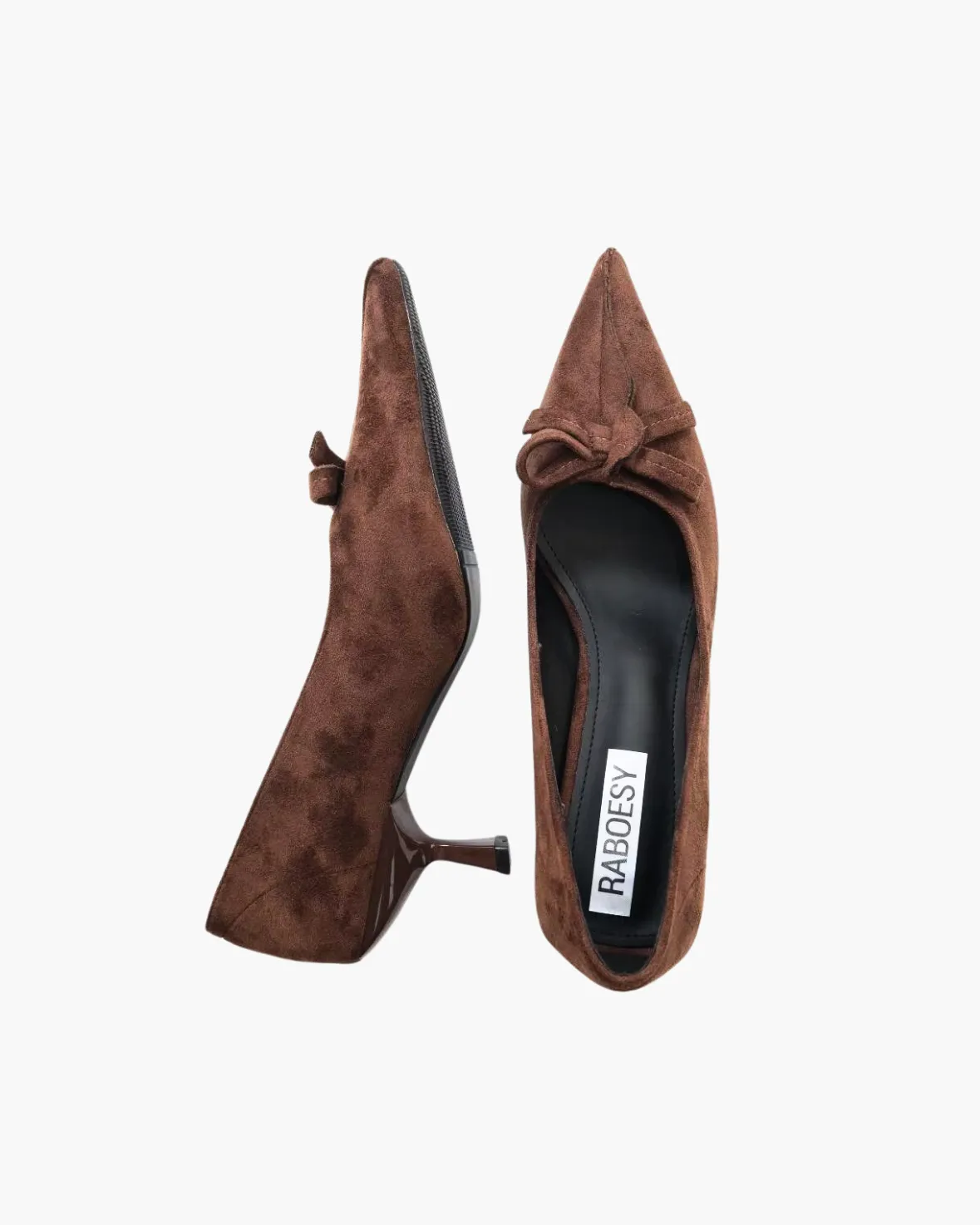 Suede Tie Bow Pointed Toe Heels sold by Raboesy
