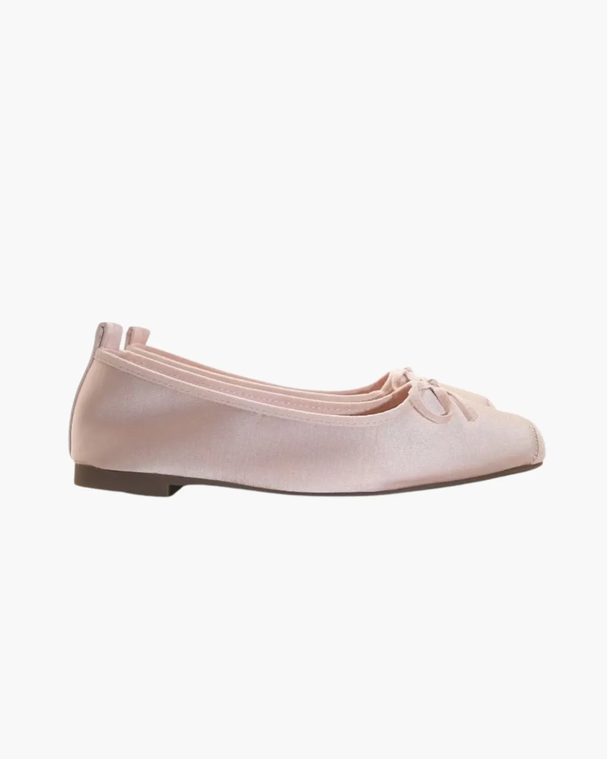 Satin Square Toe Tie Bow Ballet Flats sold by Raboesy product image thumbnail 3