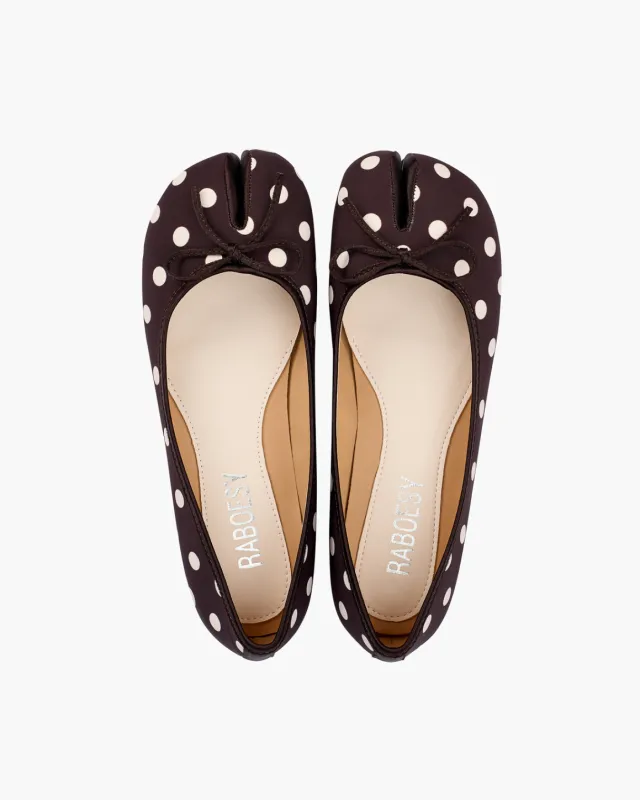 Polka Dots Tie Bow Tabi Ballet Flats made by Raboesy