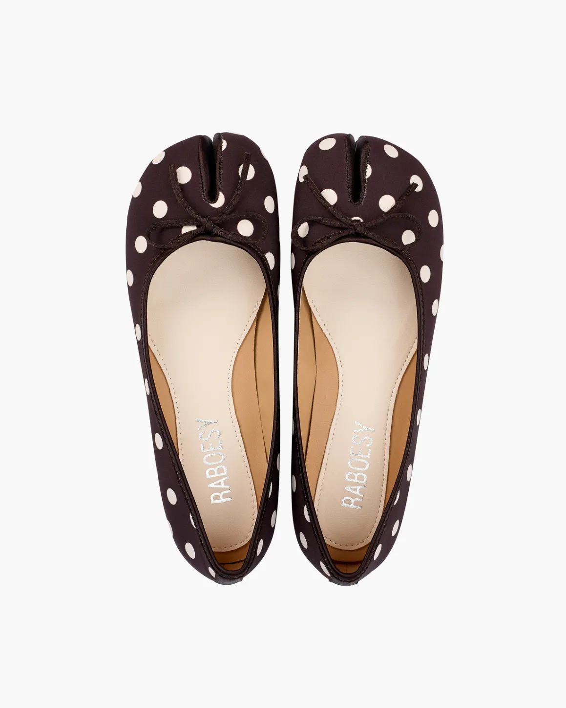 Polka Dots Tie Bow Tabi Ballet Flats sold by Raboesy