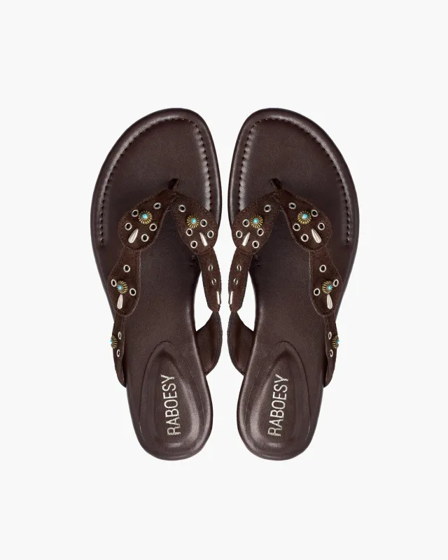 Studded Thong Sandals made by Raboesy