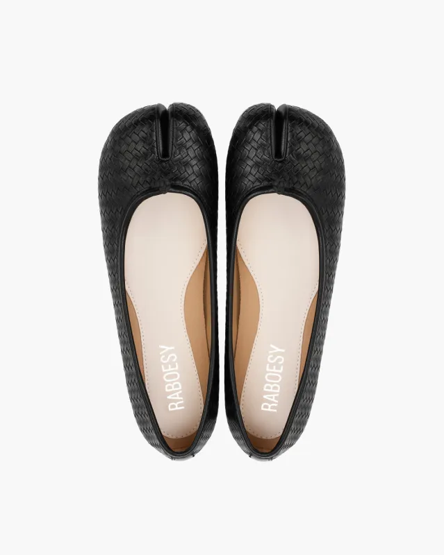 Woven Tabi Ballet Flats made by Raboesy