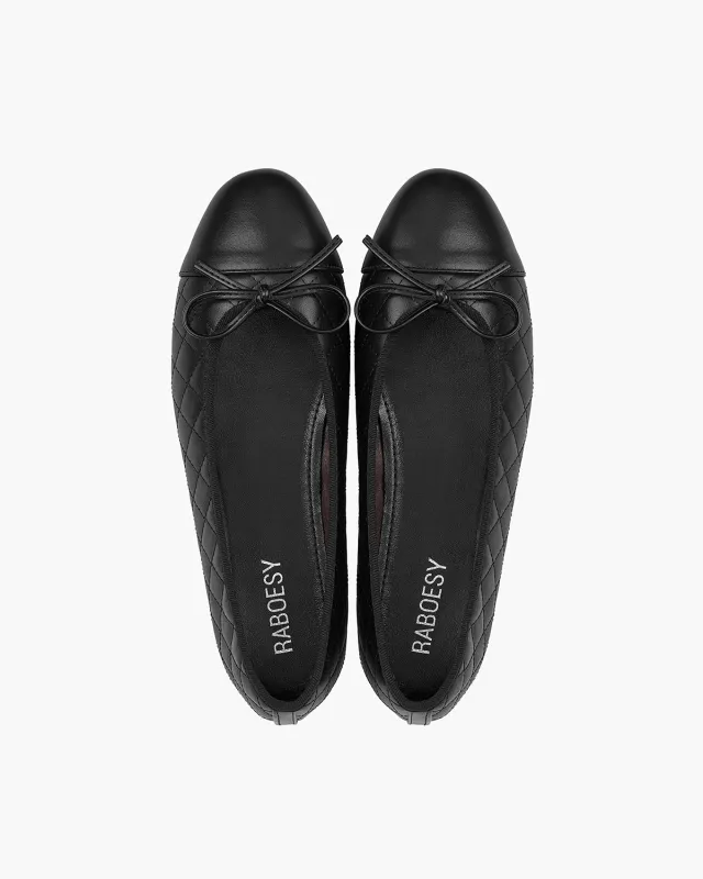 Quilted Bow Ballet Flats made by Raboesy