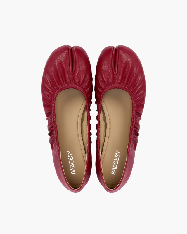 Gathered Tabi Ballet Flats made by Raboesy